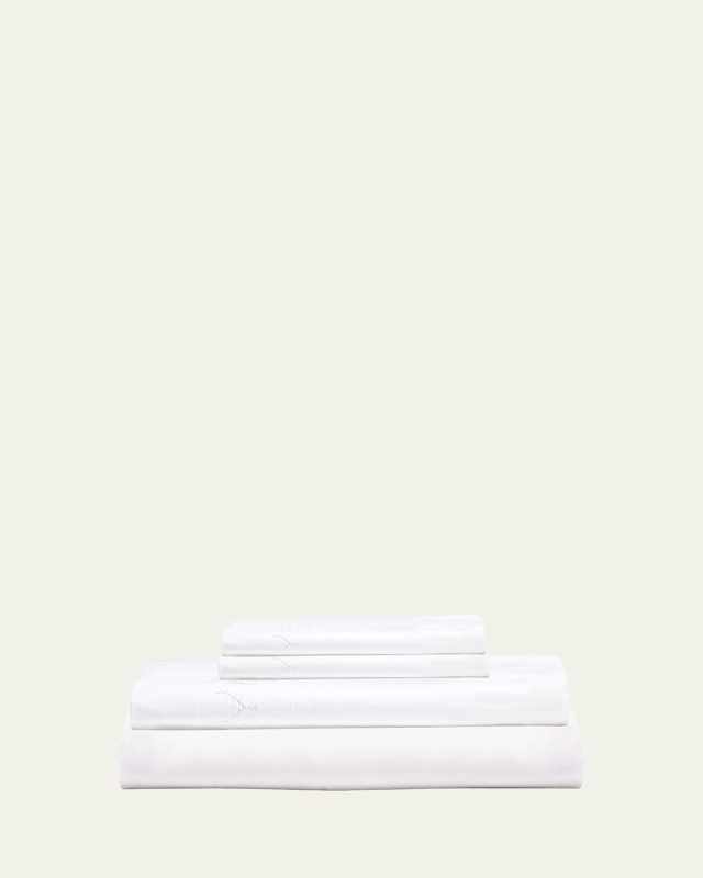 Stitched White King Sheet Set